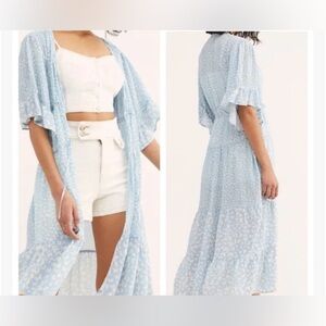 Rahi Chic Blue Butterfly Print Kimono